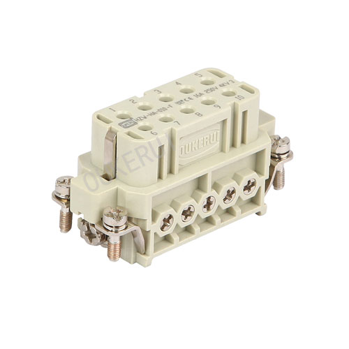 10 Pin 16A 250V Heavy Duty Connector Nữ Chèn